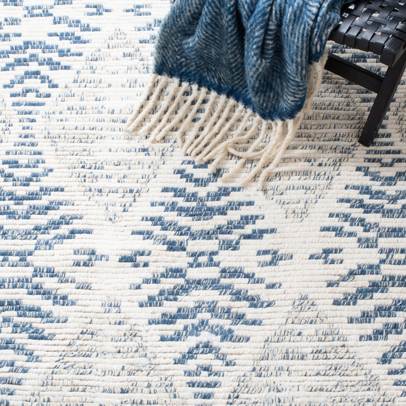 Tapis géométrique en laine noué à la main Simeon, Rectangle 9 pi x 12 pi