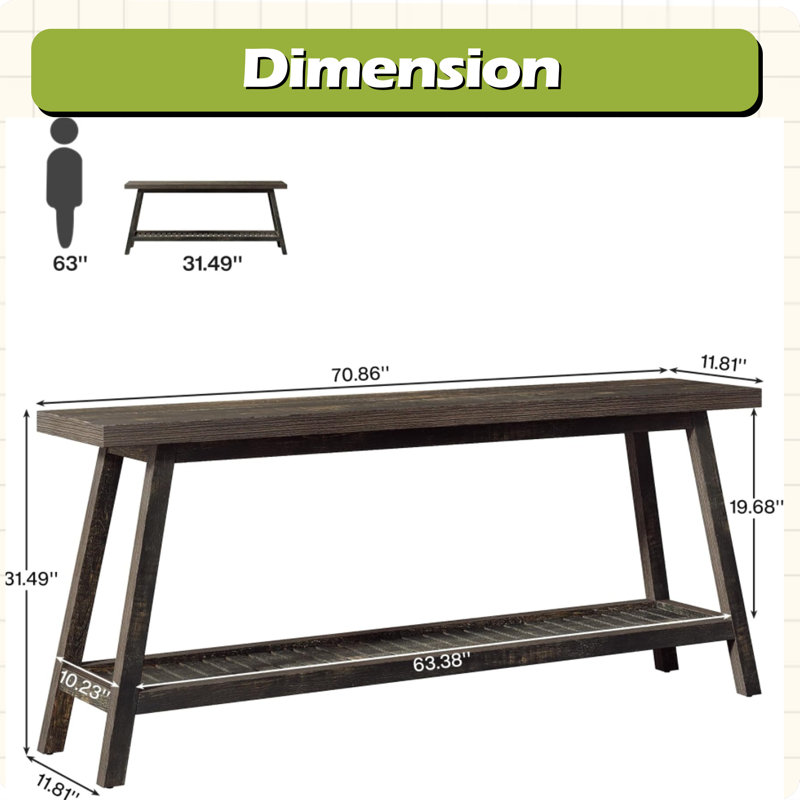 Canapé à 2 niveaux, console, table d'appoint