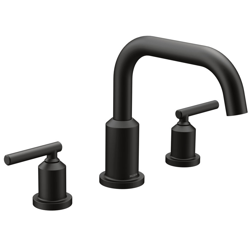 Garniture de robinet de baignoire romaine à deux poignées Gibson, Noir mat