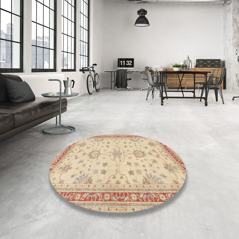 Tapis brun/noir/crème traditionnel Chadwyck, Rond 4 pi