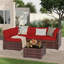 Ensemble de conversation modulaire en rotin pour 4 personnes avec coussins-562157634-570393814