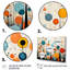 «Green Green Beige Mid Century Abstract Retro II», reproduction d'art sur toile-377593266-377593274