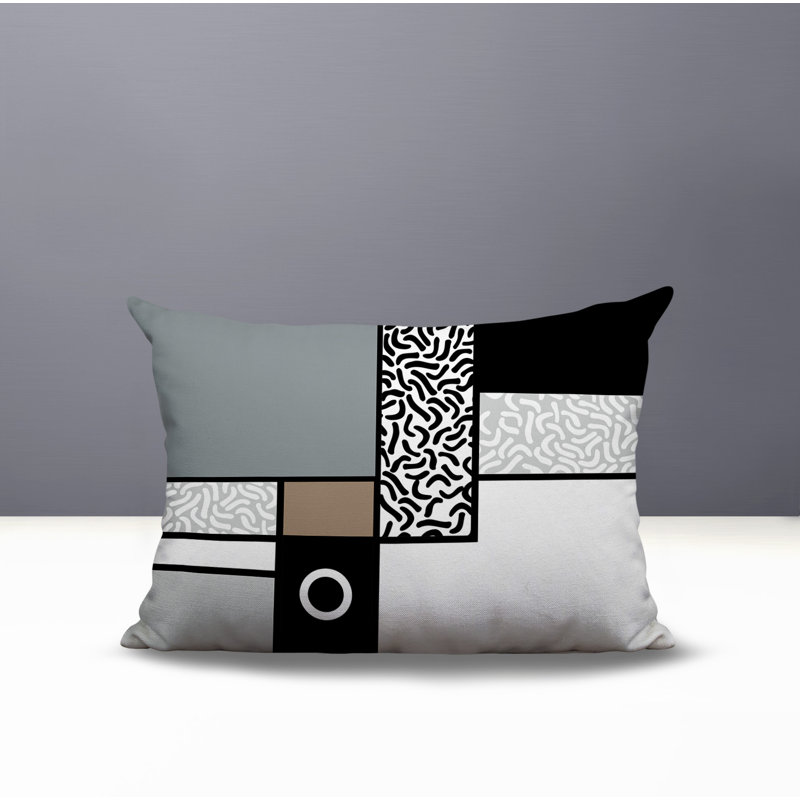 Coussin lombaire réversible intérieur / extérieur Plexa, Rectangle H 14 po x l 20 po, Gris