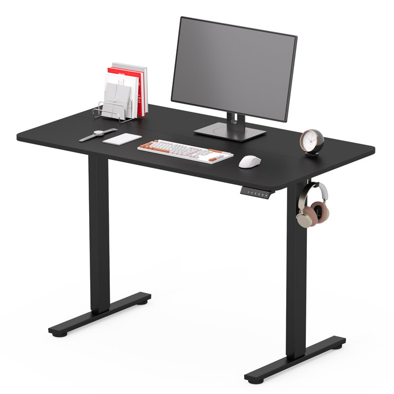 Bureau pour travailler debout électrique 40 po, l 40 po x P 24 po, Noir, Noir