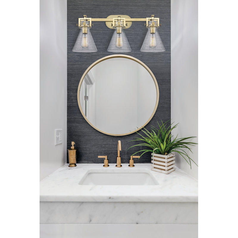 Éclairage pour meuble-lavabo mural 3 lumières Silerton, Bullé, Nickel poli
