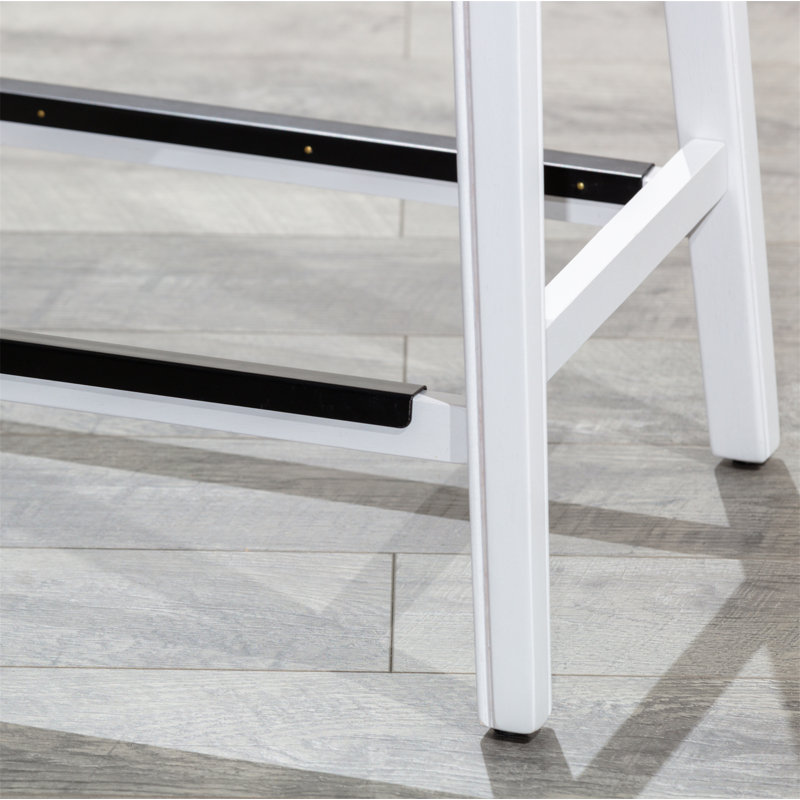 Tabouret Elowen, Blanc / gris, Tabouret de bar (siège d'une hauteur de 32 po)