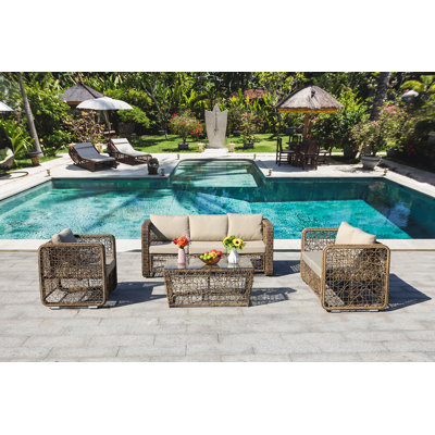 Alev 6 - Person Patio Conversation Set with Cushions