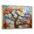 Toile avec cadre flottant or