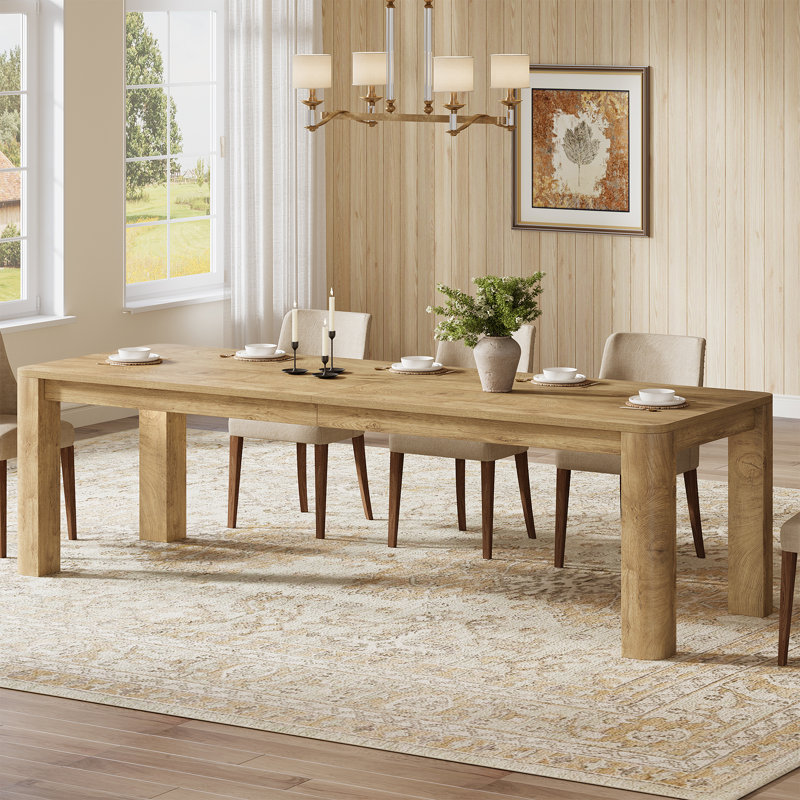 78.7-inch Long Dining Table For 6-8, Large Farmhouse Kitchen Table With Rounded Edges For Kitchen & Dining & Living Room