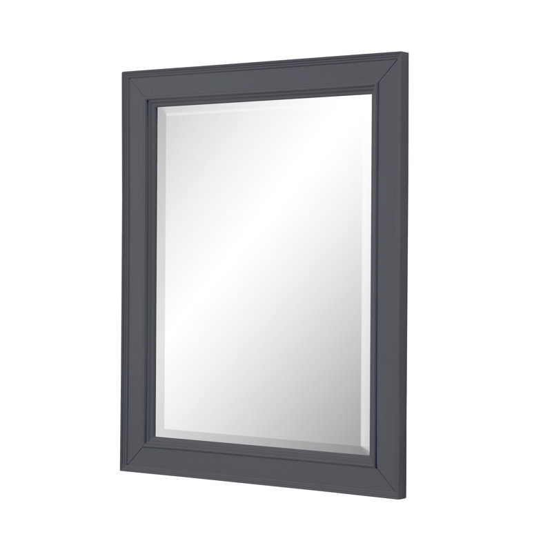 Bernardi Wood Flat Wall Mirror, Marine Gray
