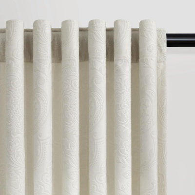 Velours occultant rideaux à motif floral écrasés - Ensemble de 2 rideaux isolants et isolants thermiques de luxe rétro à motif moderne de luxe pour obscurcir la pièce