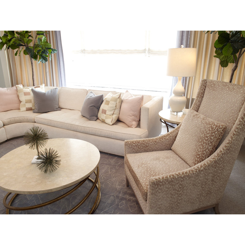 Eastside Wingback Chair, Gray, Platinum Finish