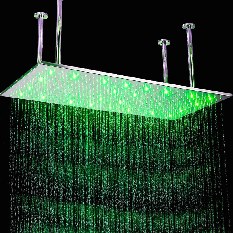 Pomme de douche à pluie fixe 2,5 GPM GPM avec DEL basée sur la température