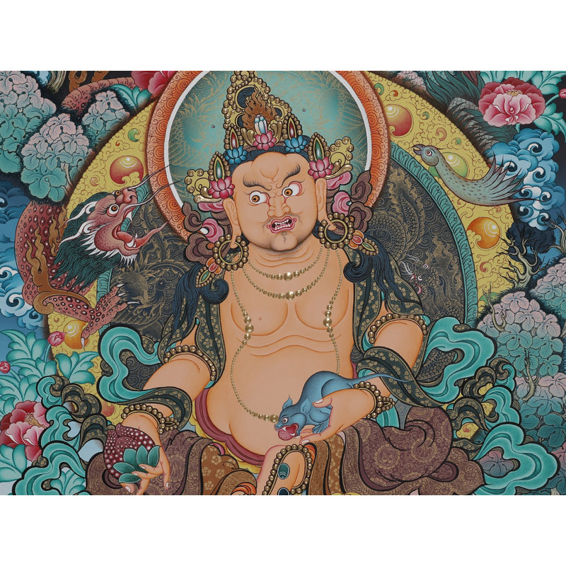 Art mural de la divinité «Kharchari» 24 po x H 18 po Avalokiteshvara Thangka peint à la main «Kharchari»