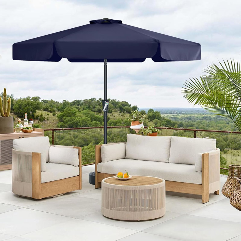 Cania Tilt Market Parasol, 203cm H x 230cm W x 230cm D, Navy