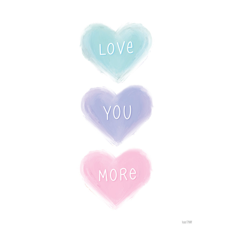 «Love You More Candy Hearts on Canvas» par House Fenway, H 18 po x l 12 po