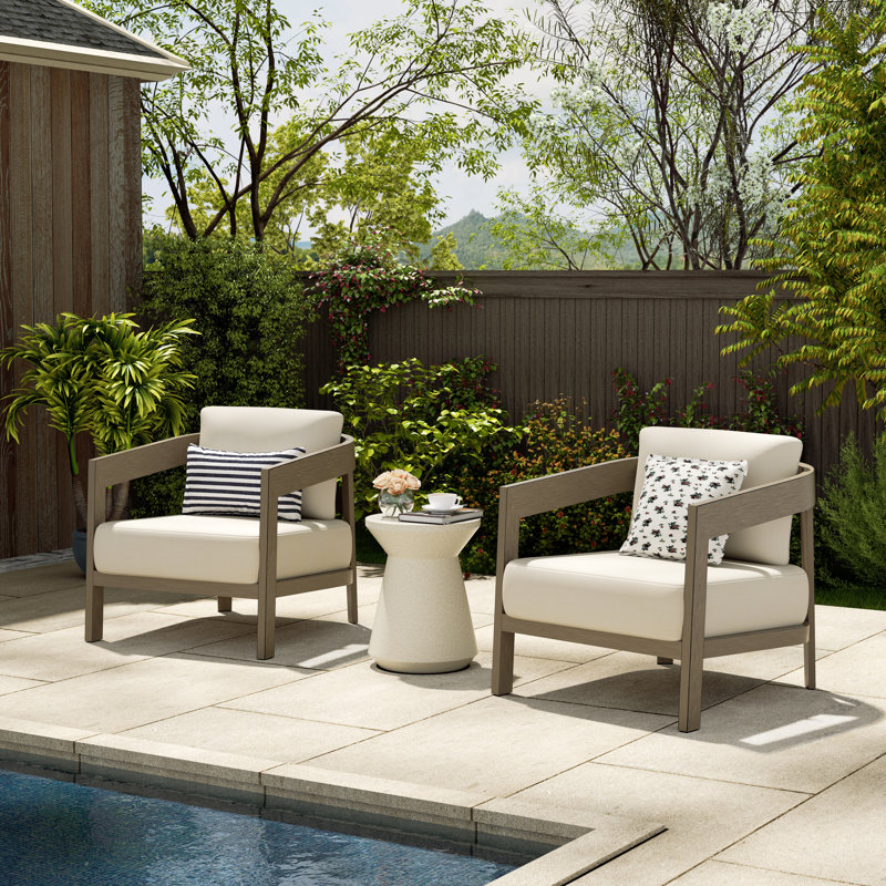 Harmonti Patio Aluminum Club Chairs With Cushions (Set Of 2)