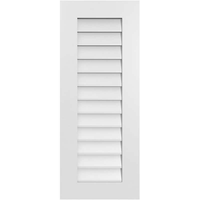 Vent à pignon rectangulaire en uréthane non-fonctionnel, H 40 po x l 16 po x P 1 po