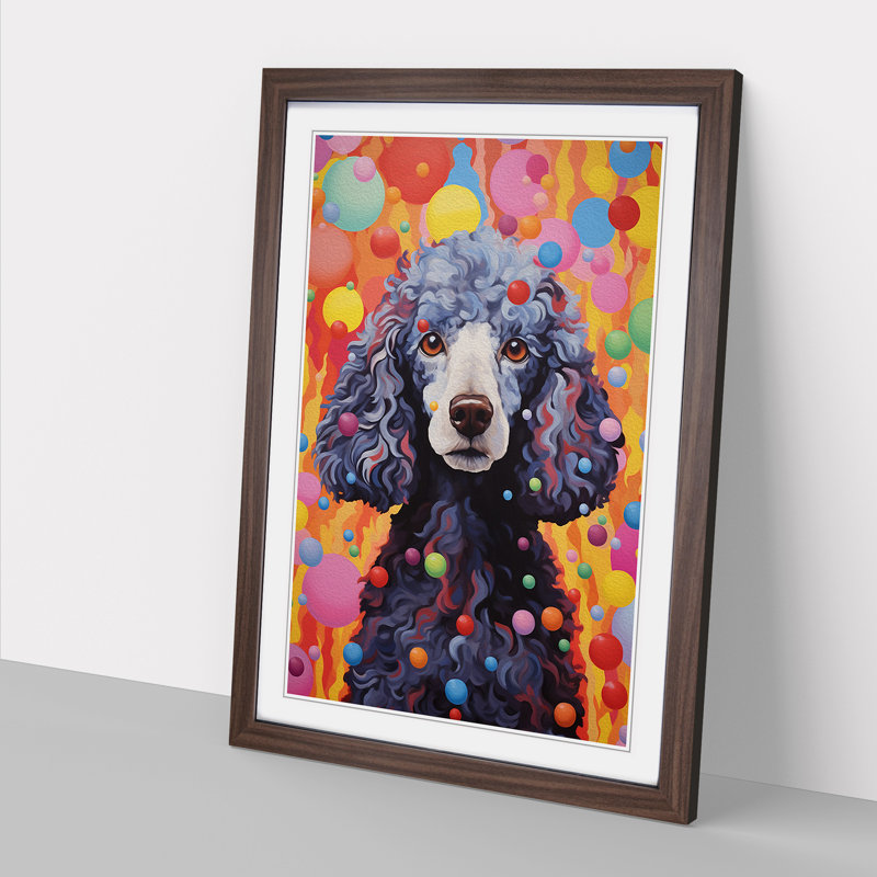 Poodle Colour Field No.3 - Framed Print, Walnut Framed, 34cm H x 25cm W x 2cm D