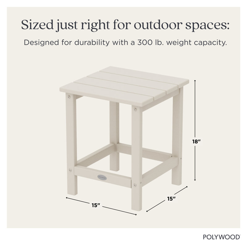 POLYWOOD Long Island 18" Side Table, Sand