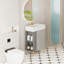 Meuble-lavabo à étagères ouvertes avec évier en céramique et porte à fermeture en douceur