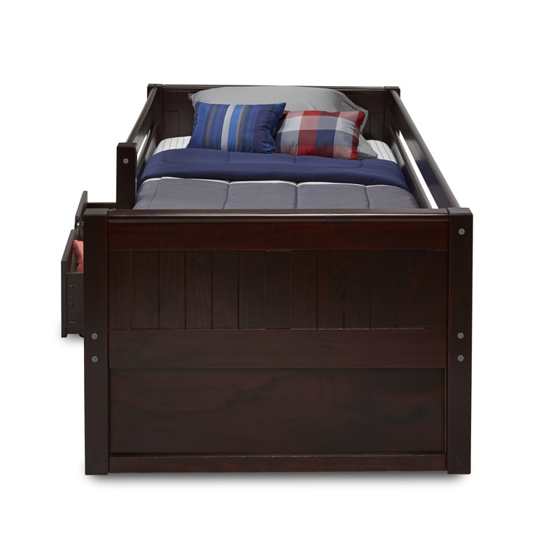 Aditya Kids Twin Daybed with Drawers, Cappuccino