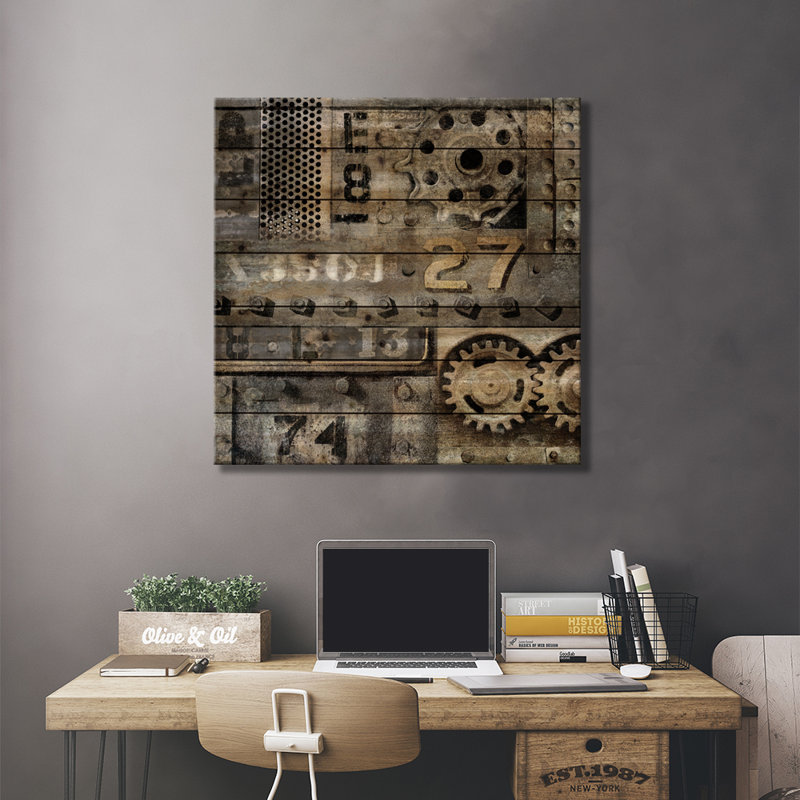 «Industrial II» par Dylan Matthews - Peinture sur bois sans cadre