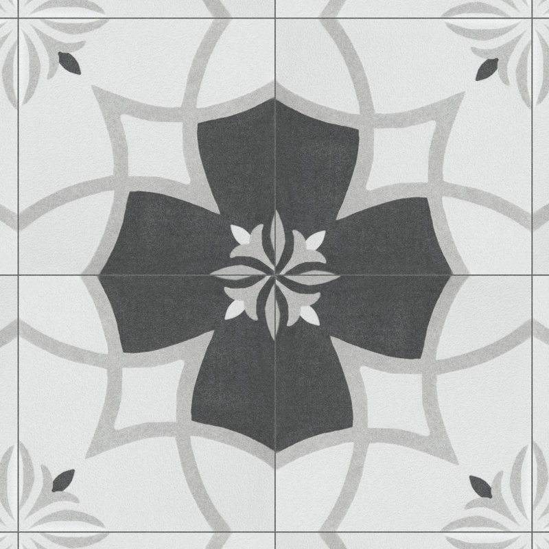 Twenties 4" x 4" Ceramic Patterned Wall & Floor Tile