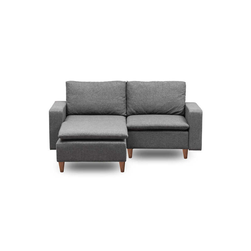 Canapé d'angle Echevarria, Polyester 100 % gris foncé