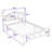 Vintage-Inspired Wooden Platform Bed with Unique Headboard-873768150-873768148