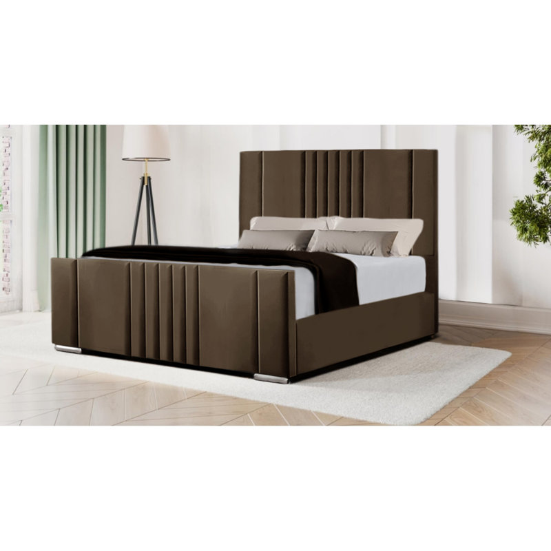 Jovan Upholstered Bed, Single (3'), Brown