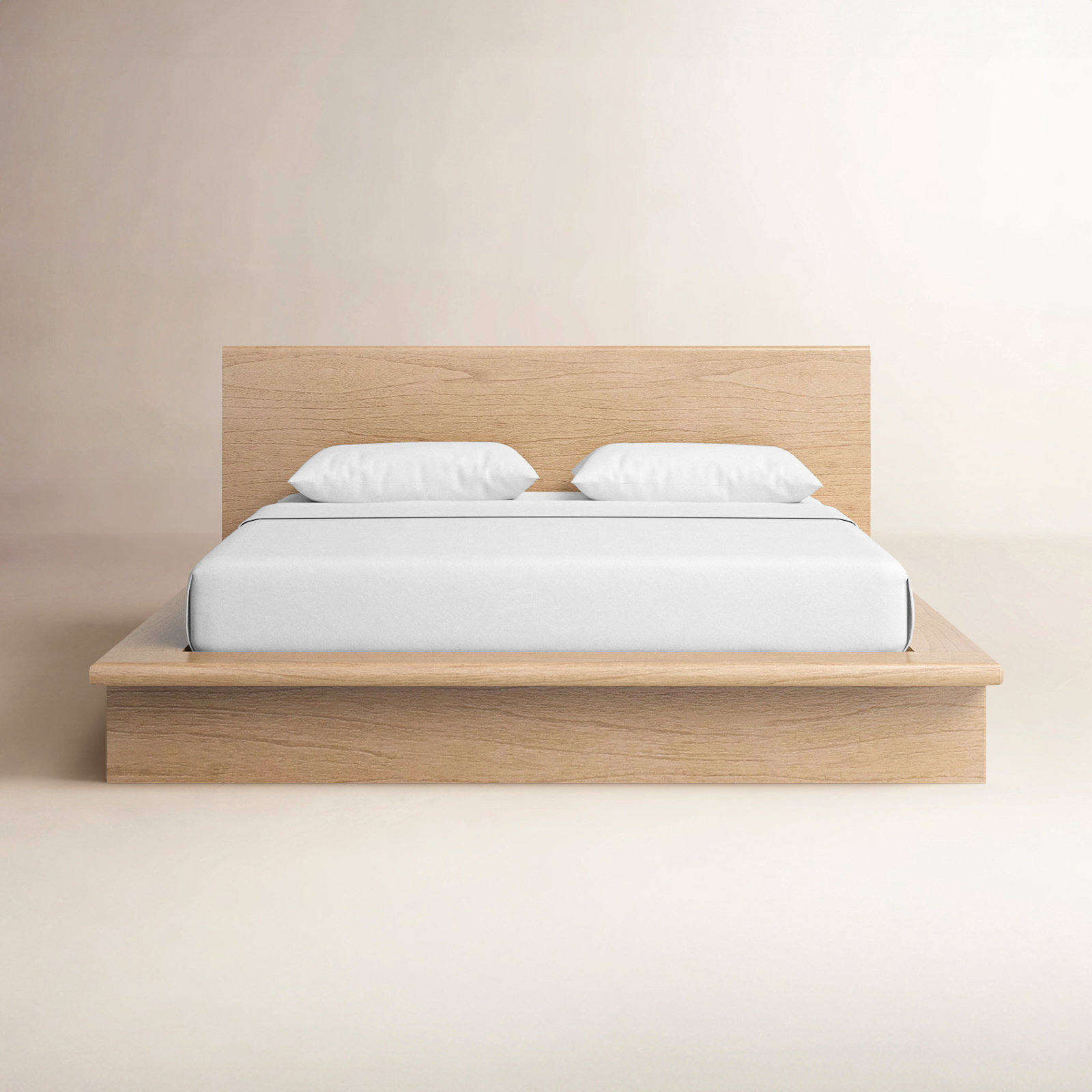 Soleil Platform Bed, King, Light Brown