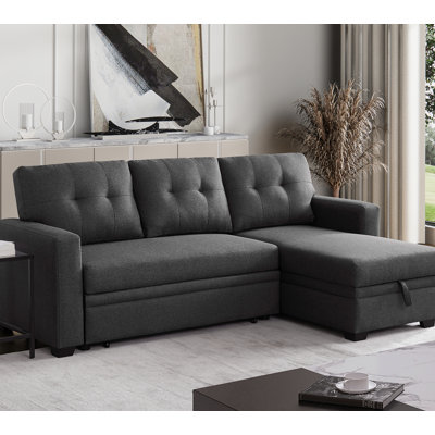 Canapé modulaire convertible rembourré avec méridienne coulissante