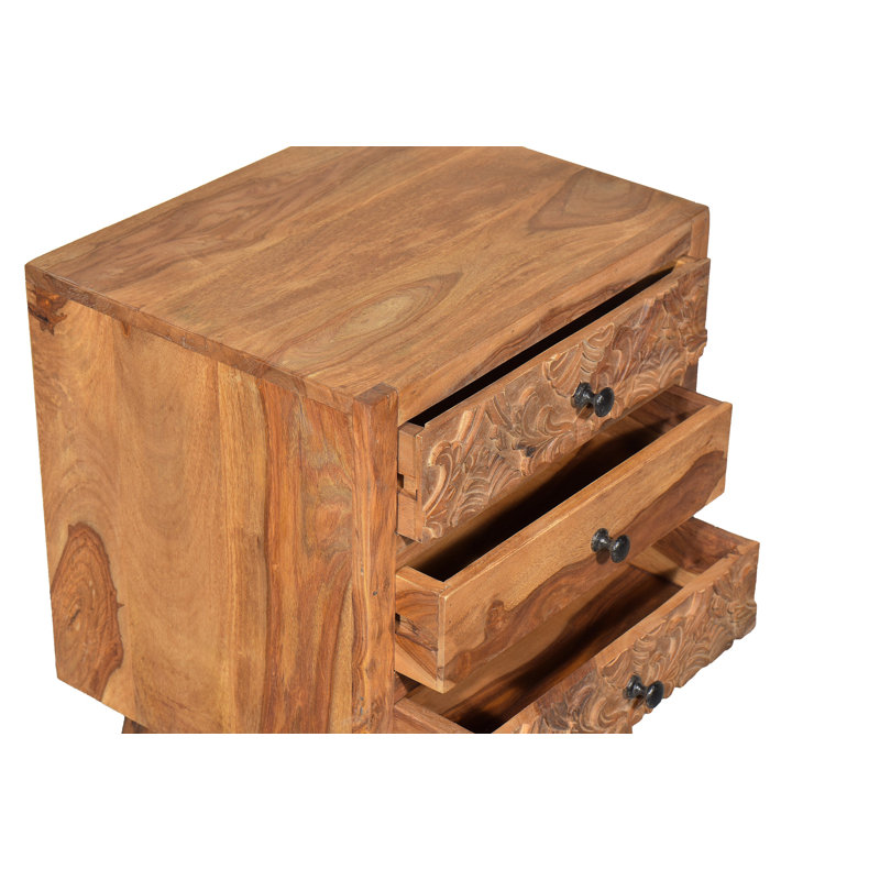 Petronela 45cm W Solid Wood Bedside Table