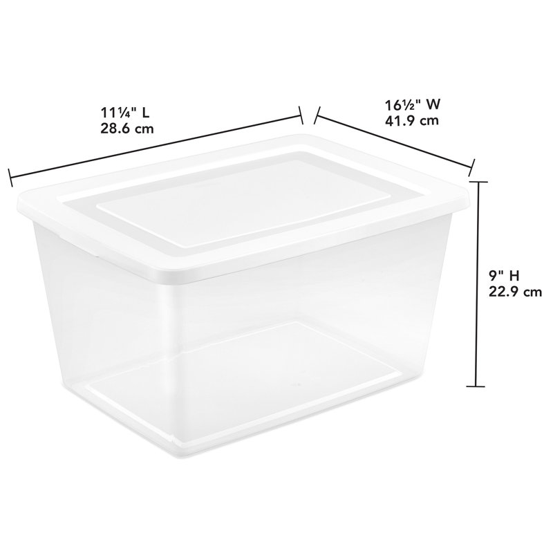 Sterilite 58 Qt Storage Box, Stackable Plastic Container Home Organizer, 32 Pack