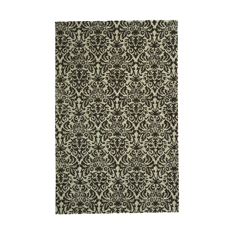 Hand Hooked Wool Pile Damask Rug, Runner 2'6" x 6'