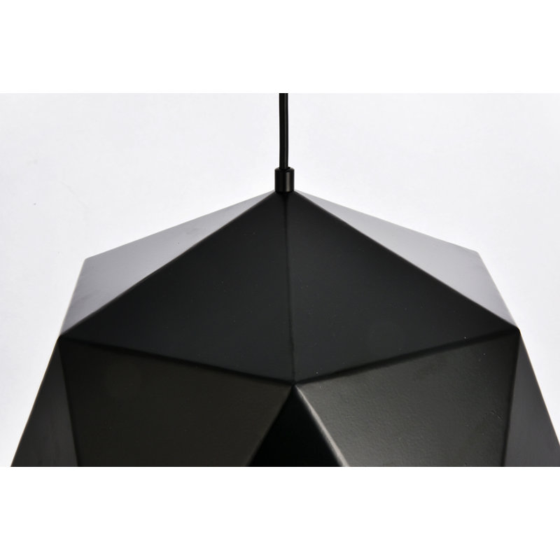 Neri 1-Light Dimmable Single Pendant, 70" H x 15" W x 15" D, Black/Gold