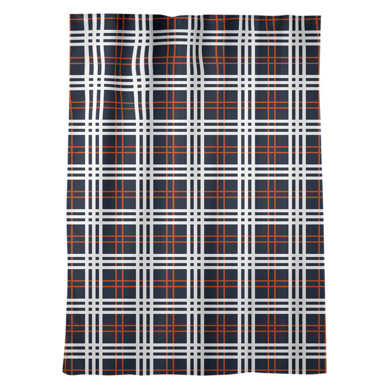 Room Darkening Curtain Single Panel, Black/Red/White