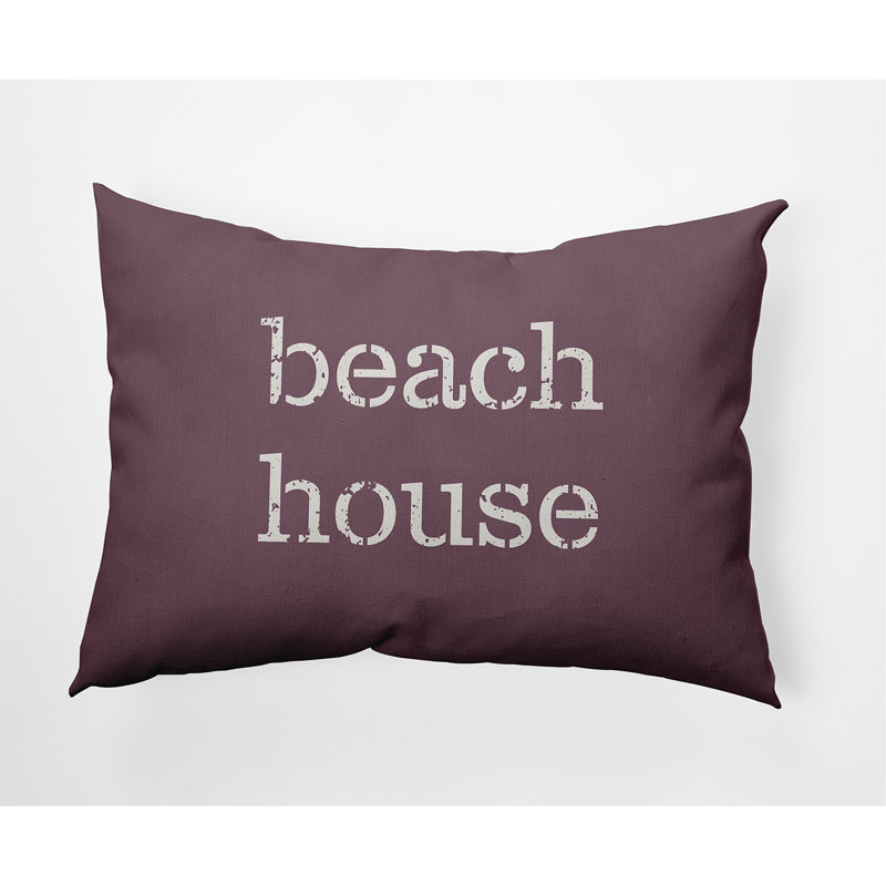 Housse de coussin d'extérieur Beach House, 14 po x 20 po, Mauve ancien