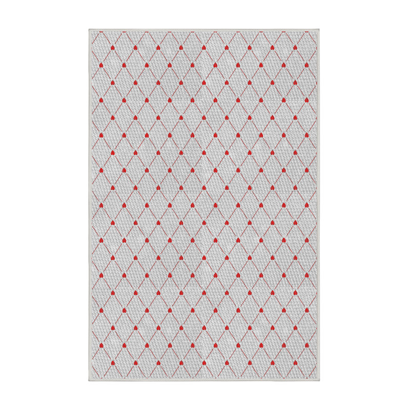 Tapis gris/rouge à motifs Billerica, Rectangle 3 pi x 5 pi