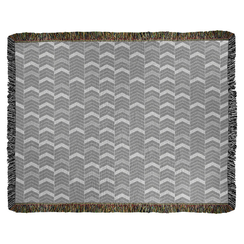 Rhonda Cheval Hand Woven Throw Blanket, Grey, 50" W x 60" L