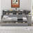 Wooden Twin Size Daybed With Storage Shelves, Multi-Functional Bed With Two Storage Drawers And  Study Desk, Gray-1778398878-1778398877