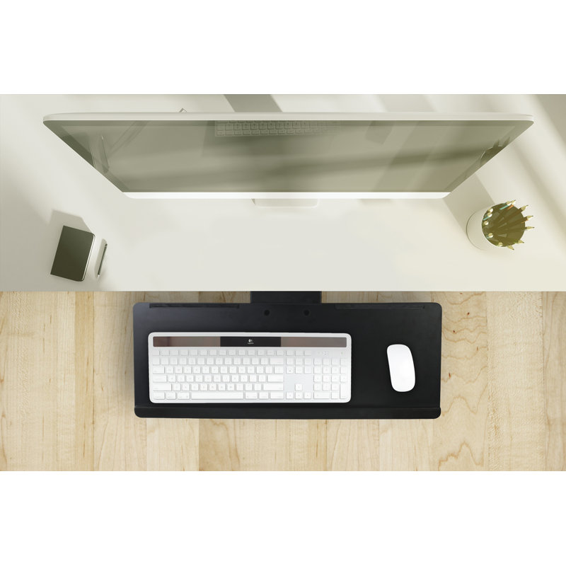 Black Adjustable Under Desk Keyboard Tray with Gel Wrist Pad