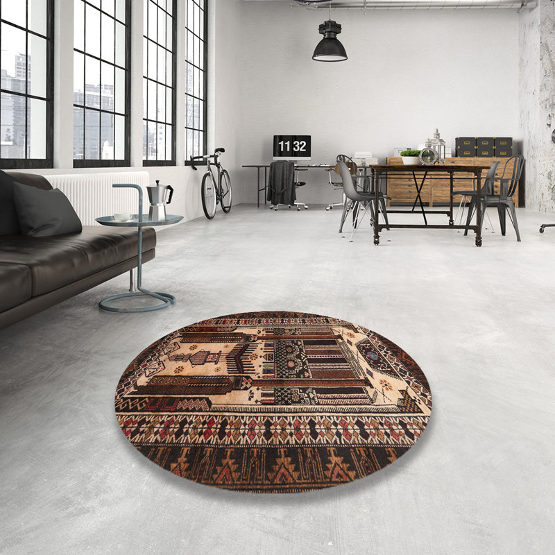 Southwestern Indoor Rug, Round 7'