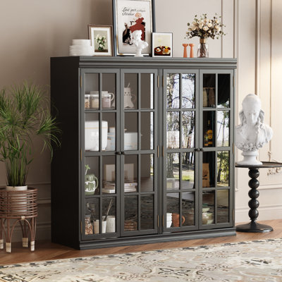 47.2"H Pantry Cabinet With 4 Glass Door