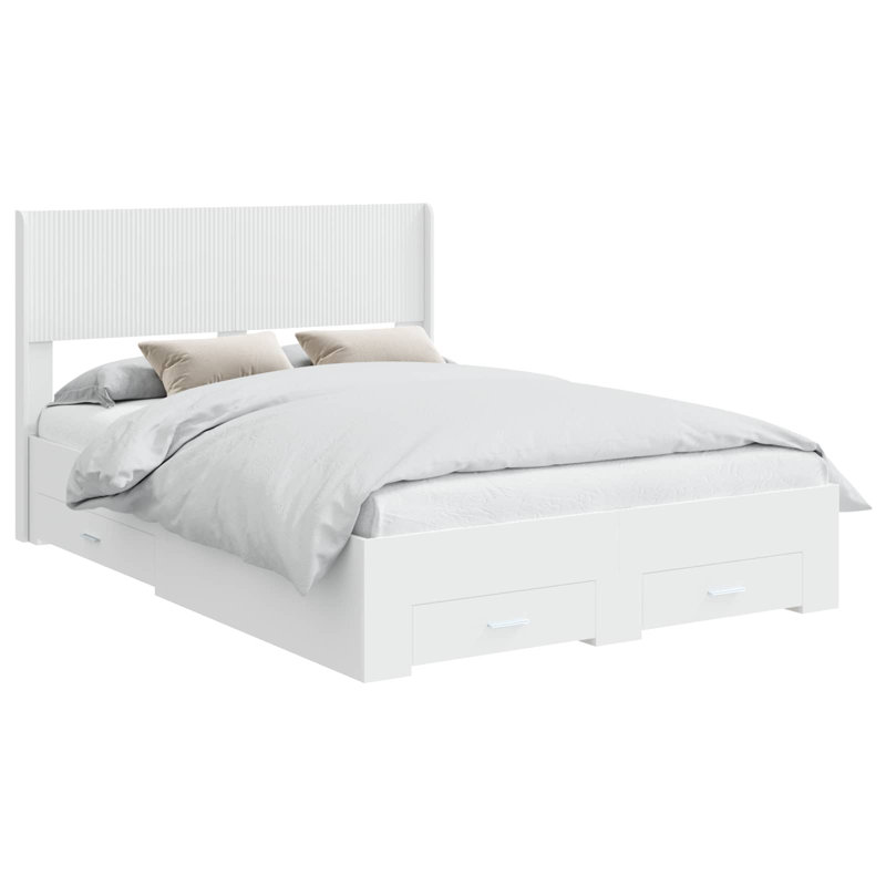 Bed Frame, 140 x 190 cm, White