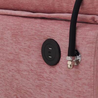 Canapé inclinable double Leisure avec dossier réglable, charge USB, support pour téléphone et repose-pieds de rangement assorti pour un confort et une commodité ultimes