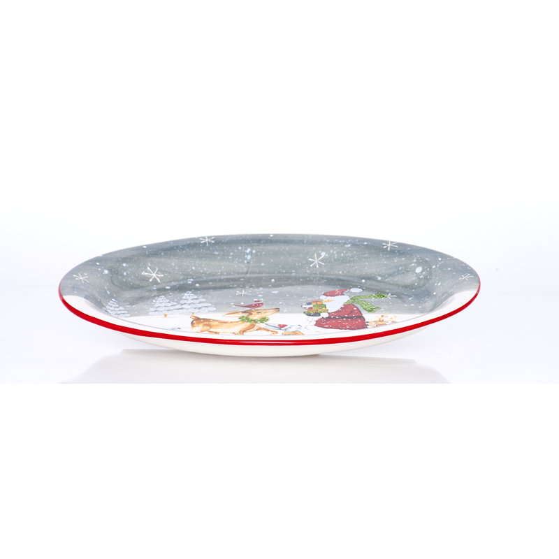 Plateau ovale rouge Vanille