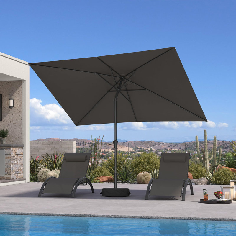 Parasol de table rectangulaire 6,5 'x 10', Gris