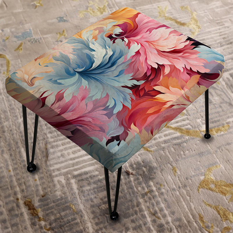 Painterly Multicolor Damask Stroke - Repose-pieds rectangulaire abstrait